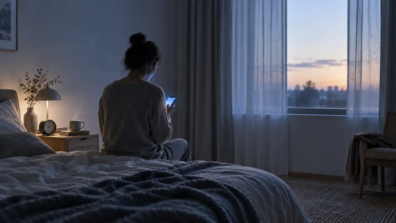 Chambre calme et lumineuse évoquant un sommeil naturel et un rythme quotidien apaisé