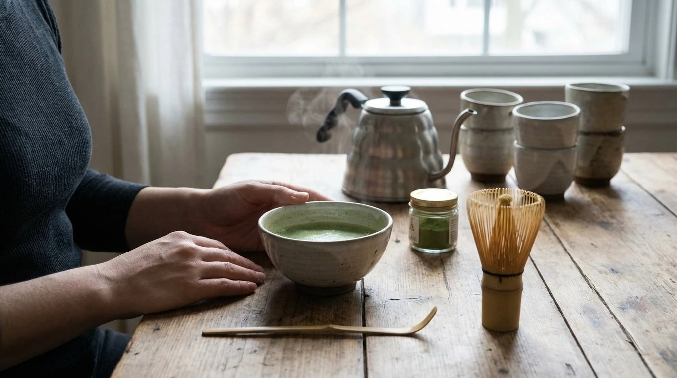Bol de matcha et fouet en bambou