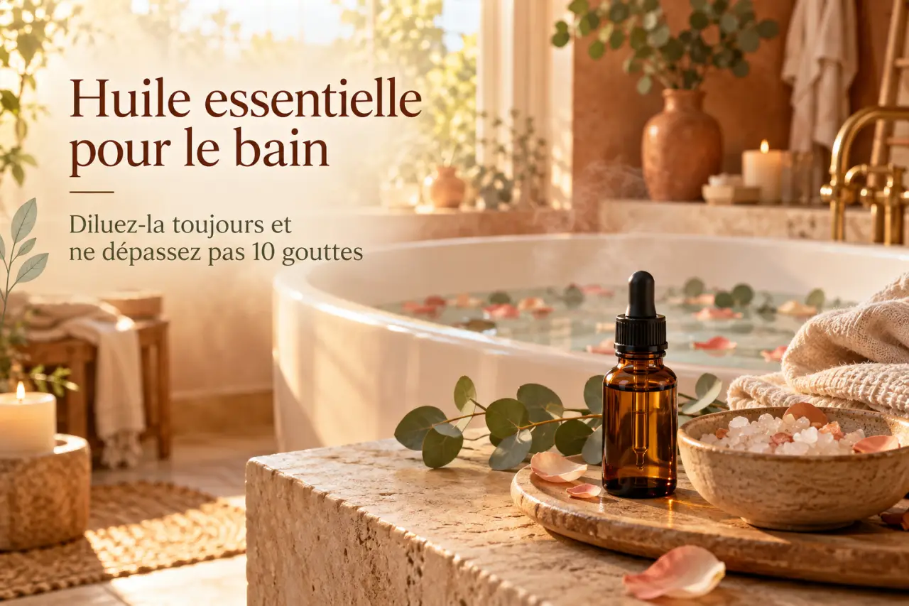 Huile essentielle pour le bain : diluez-la toujours et ne dépassez pas 10 gouttes