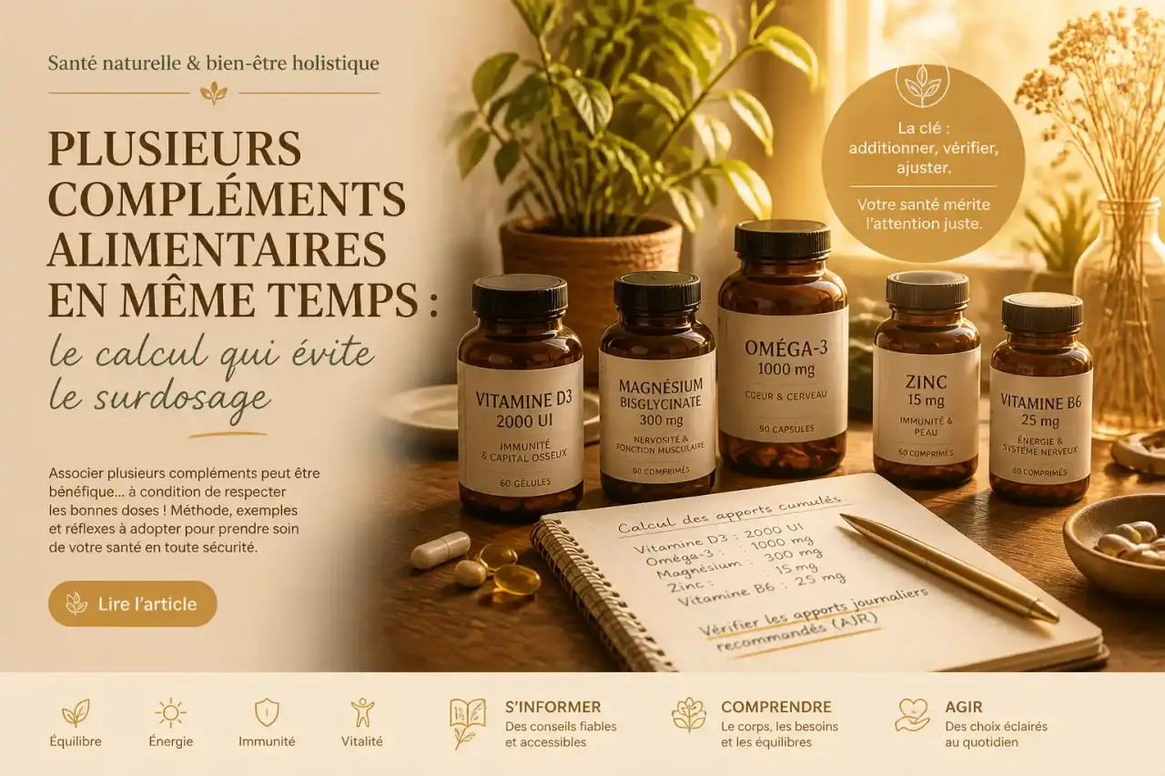Plusieurs compléments alimentaires en même temps : le calcul qui évite le surdosage