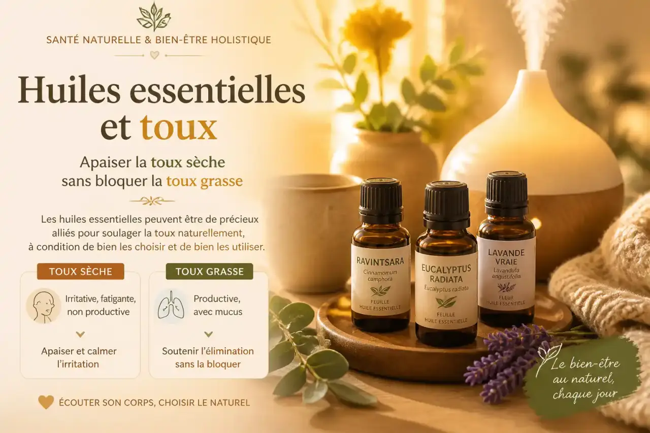 Huiles essentielles et toux : apaiser la toux sèche sans bloquer la toux grasse
